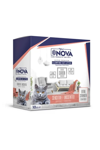 Mycat Nova Extra Güçlü ( Hassas Kokusuz) Premium Kedi Kumu 10lt ürün görseli 1