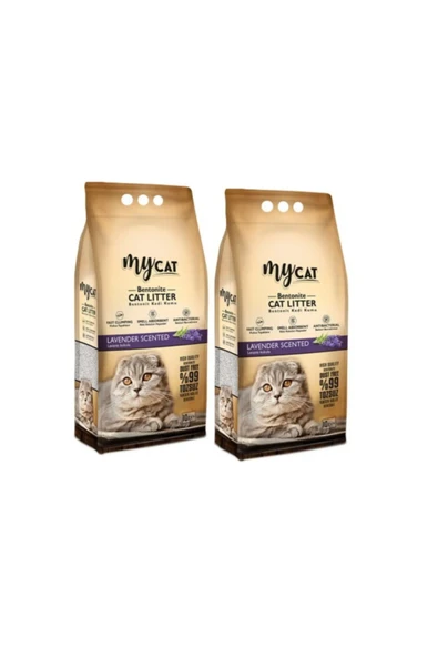 Mycat Lavanta Kokulu Topaklaşan Ince Taneli Bentonit Kedi Kumu 10 Lt X 2 Adet ürün görseli 1