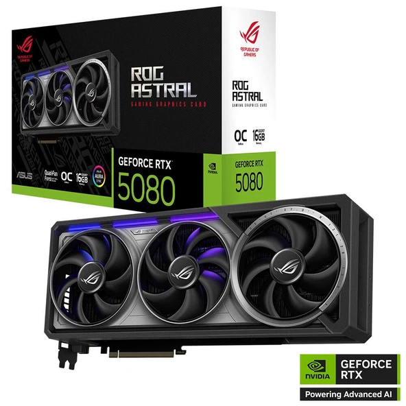 Asus ROG-ASTRAL-RTX5080-O16G-GAMING 16GB 256Bit GDDR7 DP/HDMI PCI 5.0 Ekran Kartı ürün görseli 1