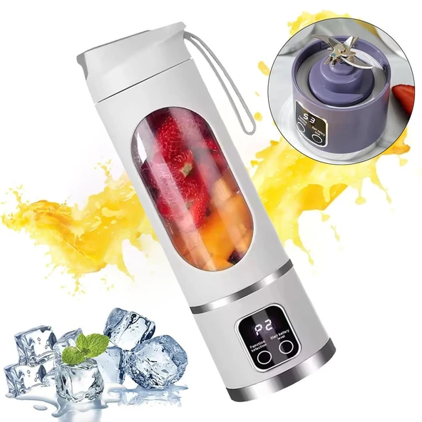 Ayt Powermaster Pm-25964 Taşınabilir Dijital Ekranlı Meyve Sıkacağı Şarjlı Blender Kamp Sporcu Meyve Sıkıcı ürün görseli 1