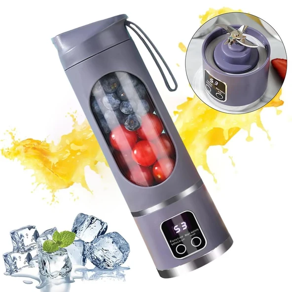 Ayt Powermaster Pm-25965 Taşınabilir Dijital Ekranlı Meyve Sıkacağı Şarjlı Blender Kamp Sporcu Meyve Sıkıcı ürün görseli 1