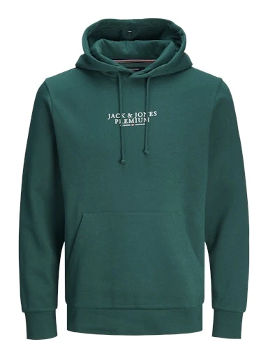 Jack Jones Erkek  Regular Fit Kanguru Cepli Yumuşak Dokulu Yeşil Kapüşonlu Sweatshirt  12216335Y ürün görseli 1