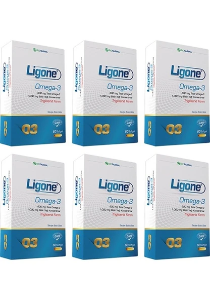 Ligone Omega 3 60 Kapsül 6'lı ürün görseli 1