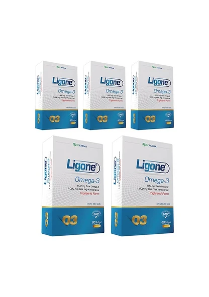 Ligone Omega 3 60 Kapsül 5'li ürün görseli 1