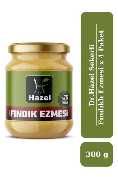 Drhazel Şekerli Fındık Ezmesi 300 g x 4 Paket ürün görseli 1