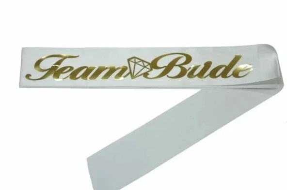 Team Bride Gold Yazılı Beyaz Kuşak ürün görseli 1