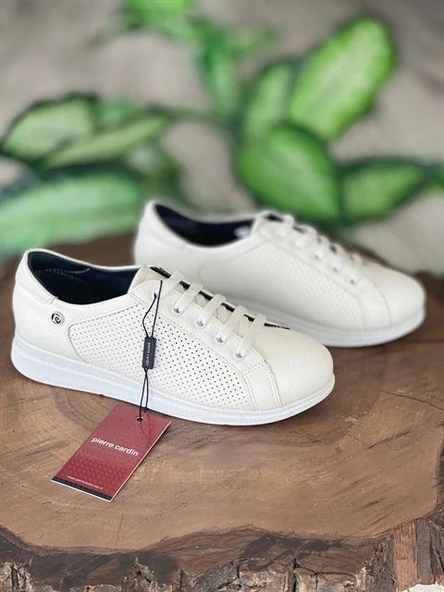 Pierre Cardin Bağcıklı Beyaz Sneaker Kadın Ayakkabı 52245 ürün görseli 1