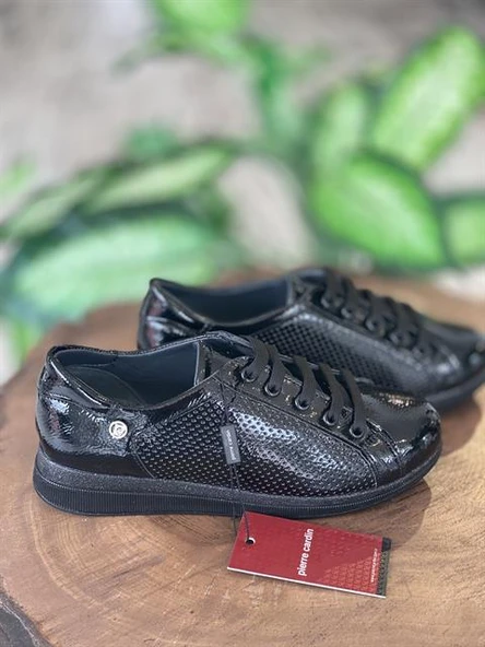 Pierre Cardin Bağcıklı Siyah Rugan Sneaker Ayakkabı 52245 ürün görseli 1