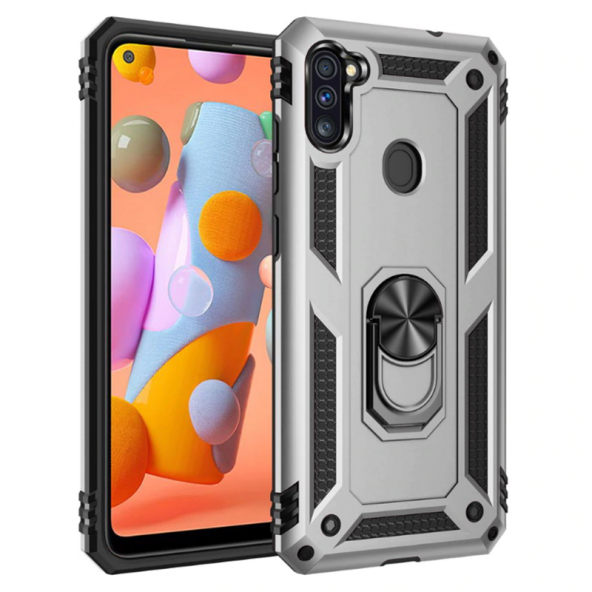 Galaxy M11 Kılıf Zore Vega Yüzüklü Standlı Zırh Kılıf ürün görseli 1