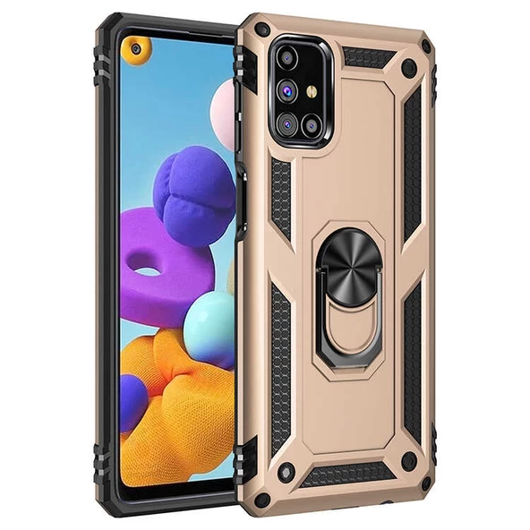 Galaxy M31S Kılıf Zore Vega Yüzüklü Standlı Zırh Kılıf ürün görseli 1