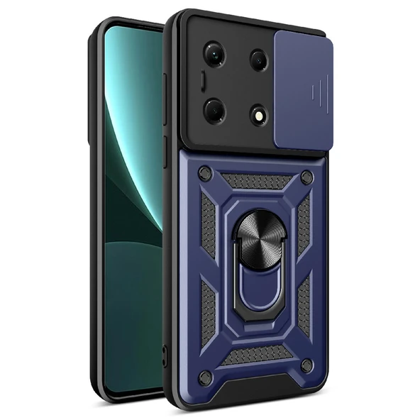 İnfinix Note 30 VIP Kılıf Magnetik Standlı Kamera Korumalı Zore Sürgülü Vega Kapak ürün görseli 1