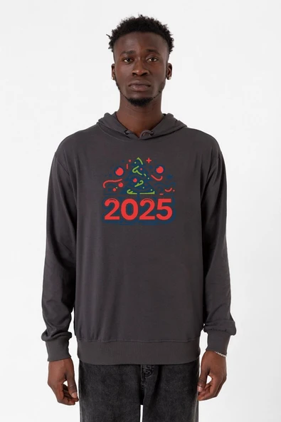 Happy New Year 2025 Essential Füme Erkek 2ip Kapşonlu ürün görseli 1