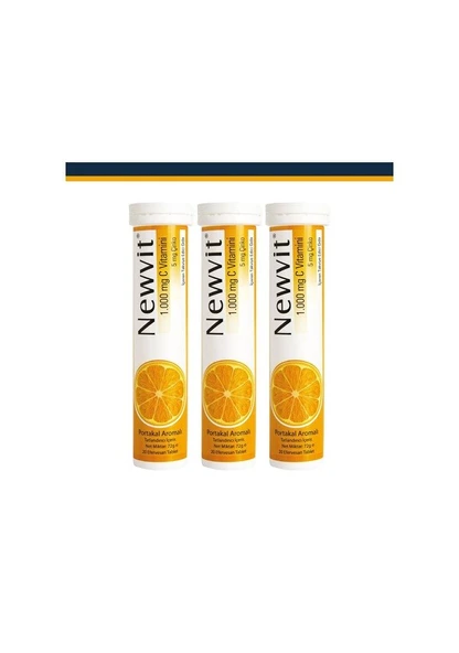 Newvit Vitamin C. Çinko Efervesan 3X ürün görseli 1