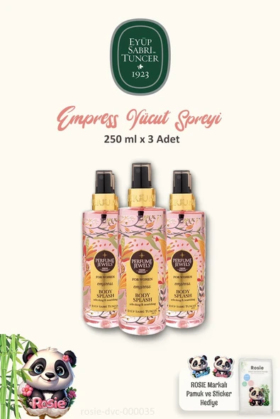 Eyüp Sabri Tuncer 3 Adet Body Splash Empress 250 ml ve ROSIE Pamuk 60'lı ürün görseli 1