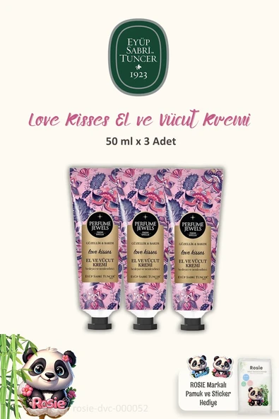 Eyüp Sabri Tuncer 3 Adet Perfume Jewels Love Kisses El Kremi 50 ml ve ROSIE ürün görseli 1