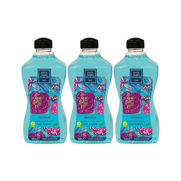 Eyüp Sabri Tuncer Doğal Zeytinyağlı Sıvı Sabun Okyanus 1500 ML x 3 ürün görseli 1