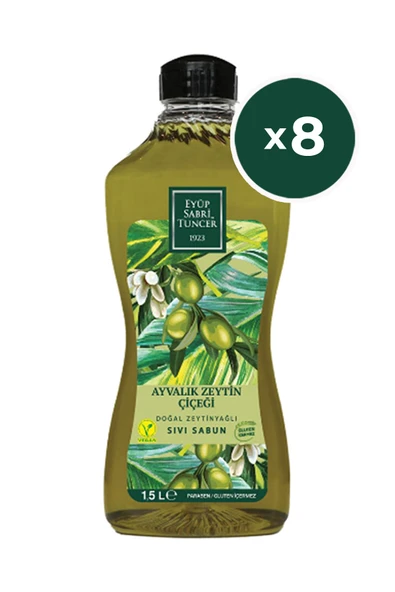 Eyüp Sabri Tuncer Doğal Zeytinyağlı Sıvı Sabun Ayvalık Zeytin Çiçeği 1500 ML x 8 ürün görseli 1