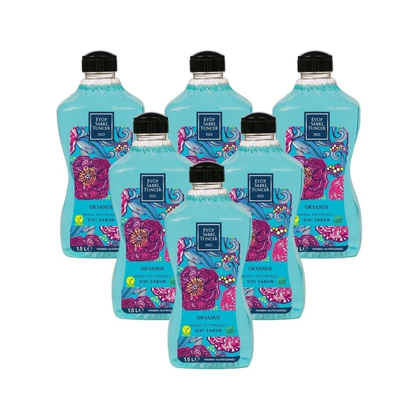 Eyüp Sabri Tuncer Doğal Zeytinyağlı Sıvı Sabun Okyanus 1500 ML x 6 ürün görseli 1