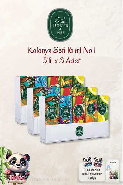 3 Adet Eyüp Sabri Tuncer 5'li Kolonya Set No 1 ve ROSIE Doğal Pamuk ürün görseli 1