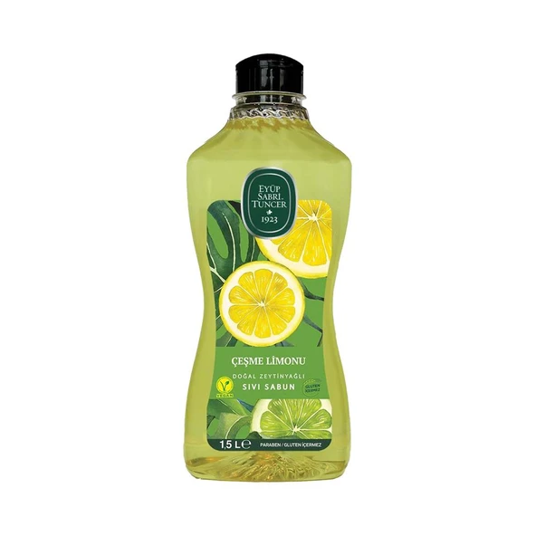 Eyüp Sabri Tuncer Doğal Zeytinyağlı Sıvı Sabun Çeşme Limonu Sıvı Sabun 1500 ml sbn-est-00000072-4151 ürün görseli 1