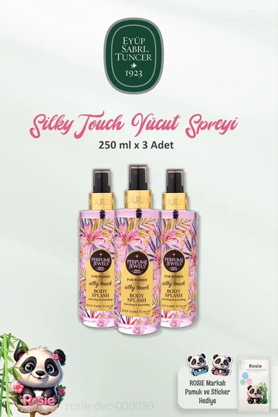 Eyüp Sabri Tuncer 3 Adet Pj Body Splash Silky Touch 250 ml ve ROSIE Doğal Pamuk ürün görseli 1