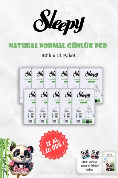 11 AL 10 ÖDE Sleepy Natural Ultra Hassas Günlük Ped Normal 40 Adet ve ROSIE ürün görseli 1