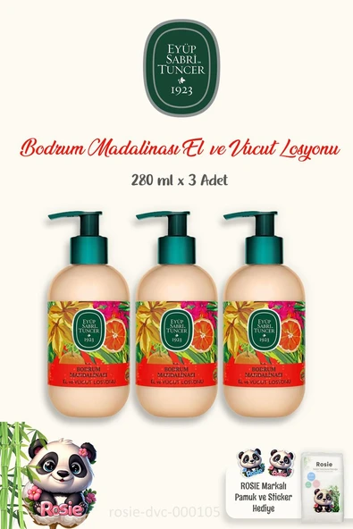 Eyüp Sabri Tuncer 3 Adet  Bodrum Mandalinası Vücut Losyonu 280 ml ve ROSIE ürün görseli 1
