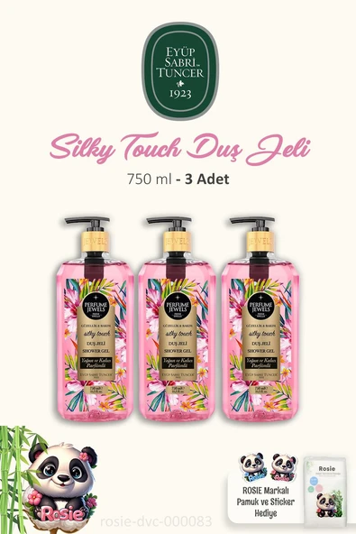 Eyüp Sabri Tuncer 3 Adet Silky Touch Duş Jeli 750 ml, ROSIE Pamuk Hediye ürün görseli 1