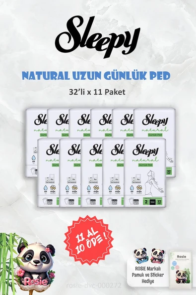 11 AL 10 ÖDE Sleepy Natural Ultra Hassas Günlük Ped Uzun 32 Adet ve ROSIE ürün görseli 1