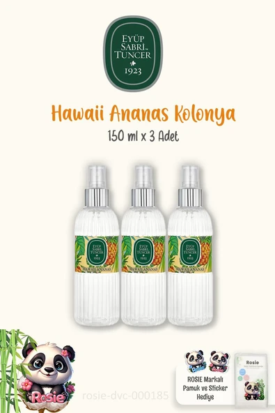 Eyüp Sabri Tuncer Hawaii Ananas Kolonyası 150 ml 3'lü ve %100 Doğal ROSIE ürün görseli 1