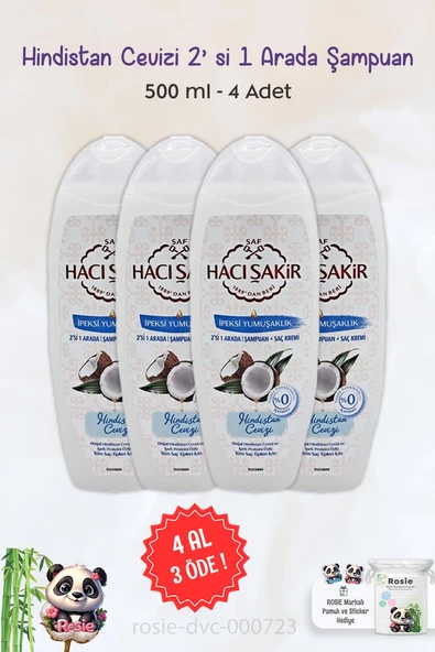 4 AL 3 ÖDE Hacı Şakir Hindistan Cevizi  2si 1 Arada Şampuan 500 ml ve ROSIE ürün görseli 1