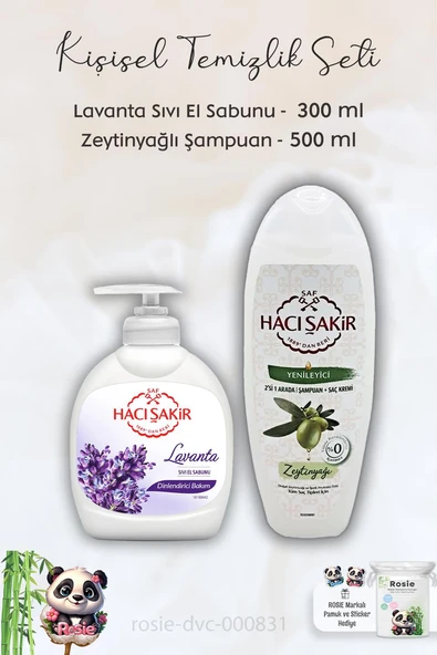 Hacı Şakir Lavanta Dinlendirici Sıvı Sabun 300 ml, Zeytinyağlı  Şampuan 500 ml ve ROSIE ürün görseli 1