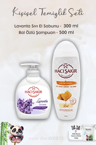 Hacı Şakir Lavanta Dinlendirici Sıvı Sabun 300 ml, Ballı Şampuan 500 ml ve ROSIE ürün görseli 1
