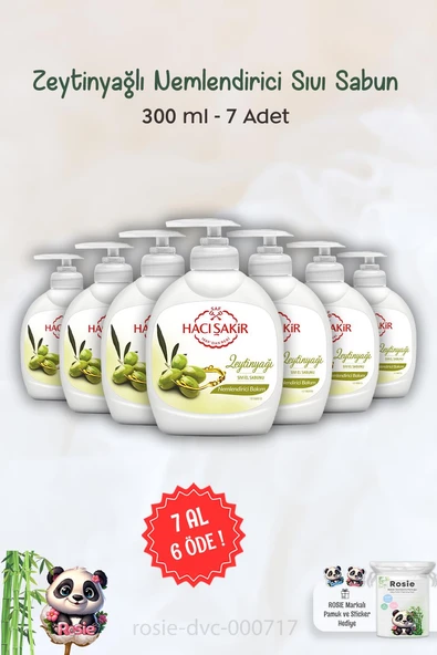 7 AL 6 ÖDE Hacı Şakir Zeytinyağlı Nemlendirici Sıvı Sabun 300 ml ve ROSIE ürün görseli 1