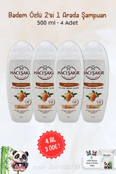 4 AL 3 ÖDE Hacı Şakir Badem 2si 1 Arada Şampuan Besleyici 500 ml ve ROSIE ürün görseli 1