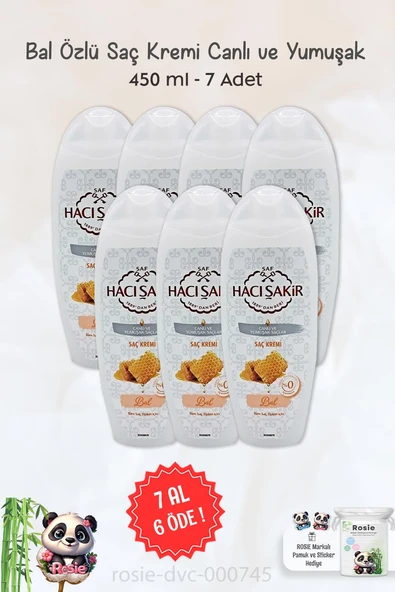 7 AL 6 ÖDE Hacı Şakir Bal Saç Kremi Canlı Ve Yumuşak Saçlar 450 ml ve ROSIE ürün görseli 1
