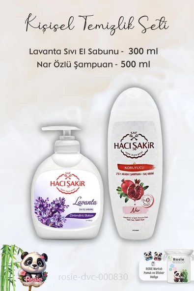 Hacı Şakir Lavanta Dinlendirici Sıvı Sabun 300 ml, Narlı Şampuan 500 ml ve ROSIE ürün görseli 1