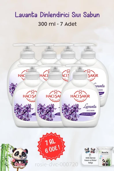 7 AL 6 ÖDE  Hacı Şakir Lavanta Dinlendirici Sıvı Sabun 300 ml ve ROSIE ürün görseli 1