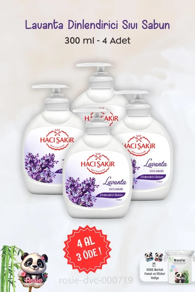 4 AL 3 ÖDE Hacı Şakir Lavanta Dinlendirici Sıvı Sabun 300 ml ve ROSIE ürün görseli 1