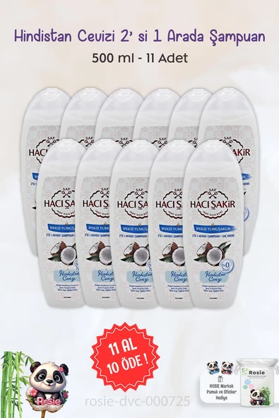 11 AL 10 ÖDE Hacı Şakir Hindistan Cevizi  2si 1 Arada Şampuan 500 ml ve ROSIE ürün görseli 1