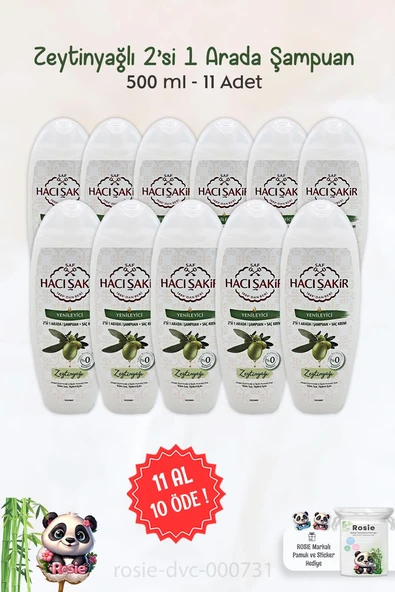 11 AL 10 ÖDE Hacı Şakir Zeytinyağlı 2si 1 Arada Şampuan Yenileyici 500 ml ve ROSIE ürün görseli 1