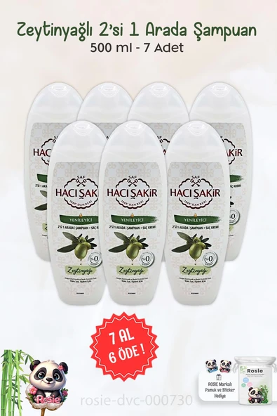 7 AL 6 ÖDE Hacı Şakir Zeytinyağlı 2si 1 Arada Şampuan Yenileyici 500 ml ve ROSIE ürün görseli 1