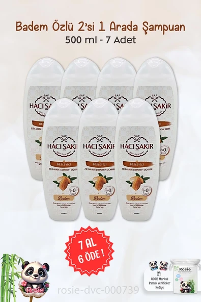 7 AL 6 ÖDE Hacı Şakir Badem 2si 1 Arada Şampuan Besleyici 500 ml ve ROSIE ürün görseli 1