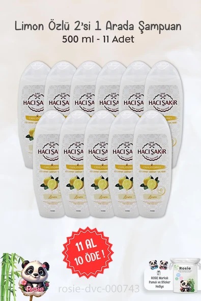 11 AL 10 ÖDE Hacı Şakir Limon 2si 1 Arada Şampuan Canlandırıcı 500 ml ve ROSIE ürün görseli 1