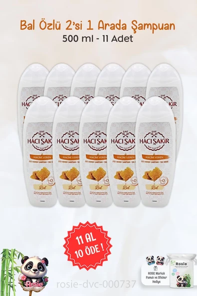 11 AL 10 ÖDE Hacı Şakir Bal 2si 1 Arada Şampuan Hacim Veren 500 ml ve ROSIE ürün görseli 1
