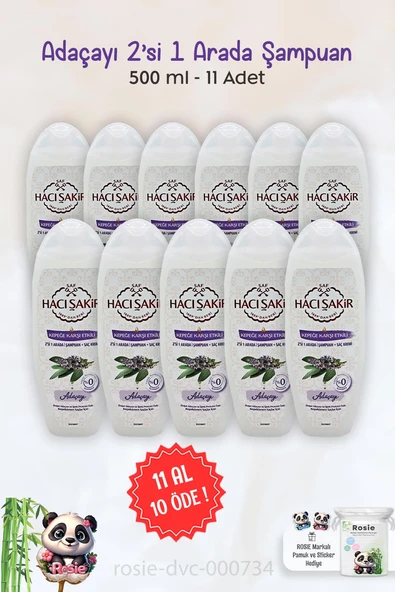 11 AL 10 ÖDE Hacı Şakir Adaçayı 2si 1 Arada Şampuan Kepeğe Karşı 500 ml ve ROSIE ürün görseli 1