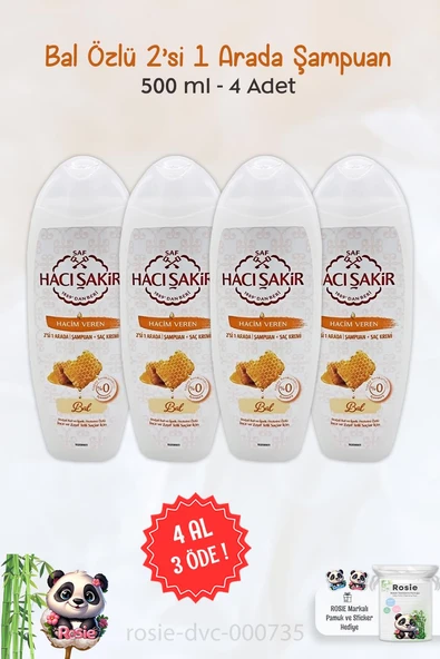 4 AL 3 ÖDE Hacı Şakir Bal 2si 1 Arada Şampuan Hacim Veren 500 ml ve ROSIE ürün görseli 1