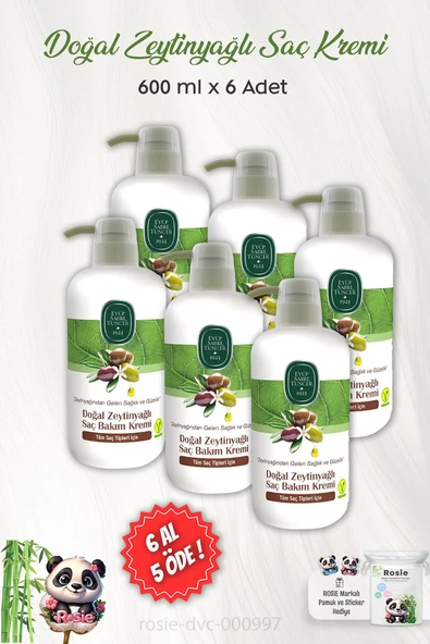 6 AL 5 ÖDE Eyüp Sabri Tuncer Doğal Zeytinyağlı Saç Kremi 600 ml ve ROSIE ürün görseli 1
