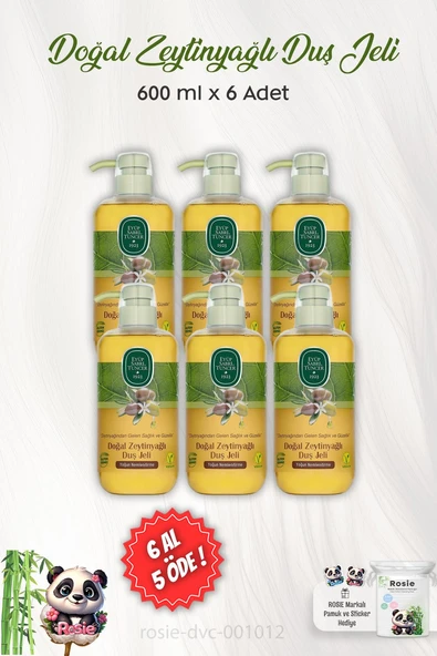 6 AL 5 ÖDE Eyüp Sabri Tuncer Doğal Zeytinyağlı Duş Jeli 600 ml ve ROSIE ürün görseli 1