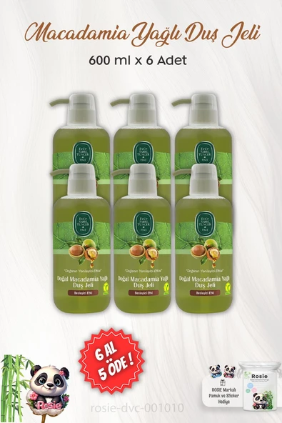 6 AL 5 ÖDE Eyüp Sabri Tuncer Doğal Macadamia Yağlı Duş Jeli 600 ml ve ROSIE ürün görseli 1